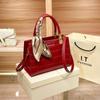 Simple and Casual New Trendy Bride Red Wedding Bag, Women's Crossbody Bag, Tote Bag, Large Capacity Leather Handbag