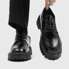 Fashion Thick Sole Leather Shoes Men Casual Shoes Classic Business Men Dress Shoes Breathable Lace-Up Handmade Shoes Moccasins