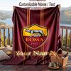 Flannel Blanket AS Roma Print Custom Name Text Soft Throw for Sofa Bed
