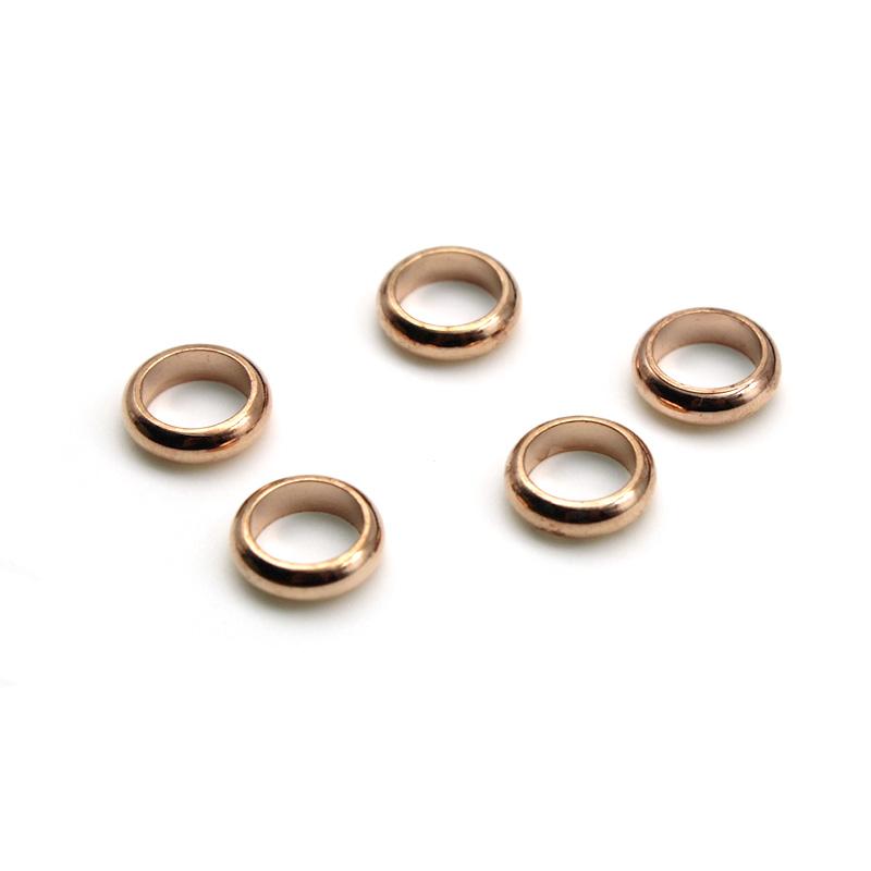 50Pcs 1/2/3/4/5/6/8mm Stainless Steel Gold Tone Ring Spacer Beads Big Hole Stopper Beads Charm for DIY Bracelet Jewelry Making