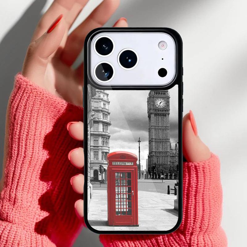 Лондон Красный Телефонный Автобус Биг Бен Чехол для Телефона для iPhone 17 16 15 14 13 Pro Max Задняя Крышка для 12 11 Pro Coque