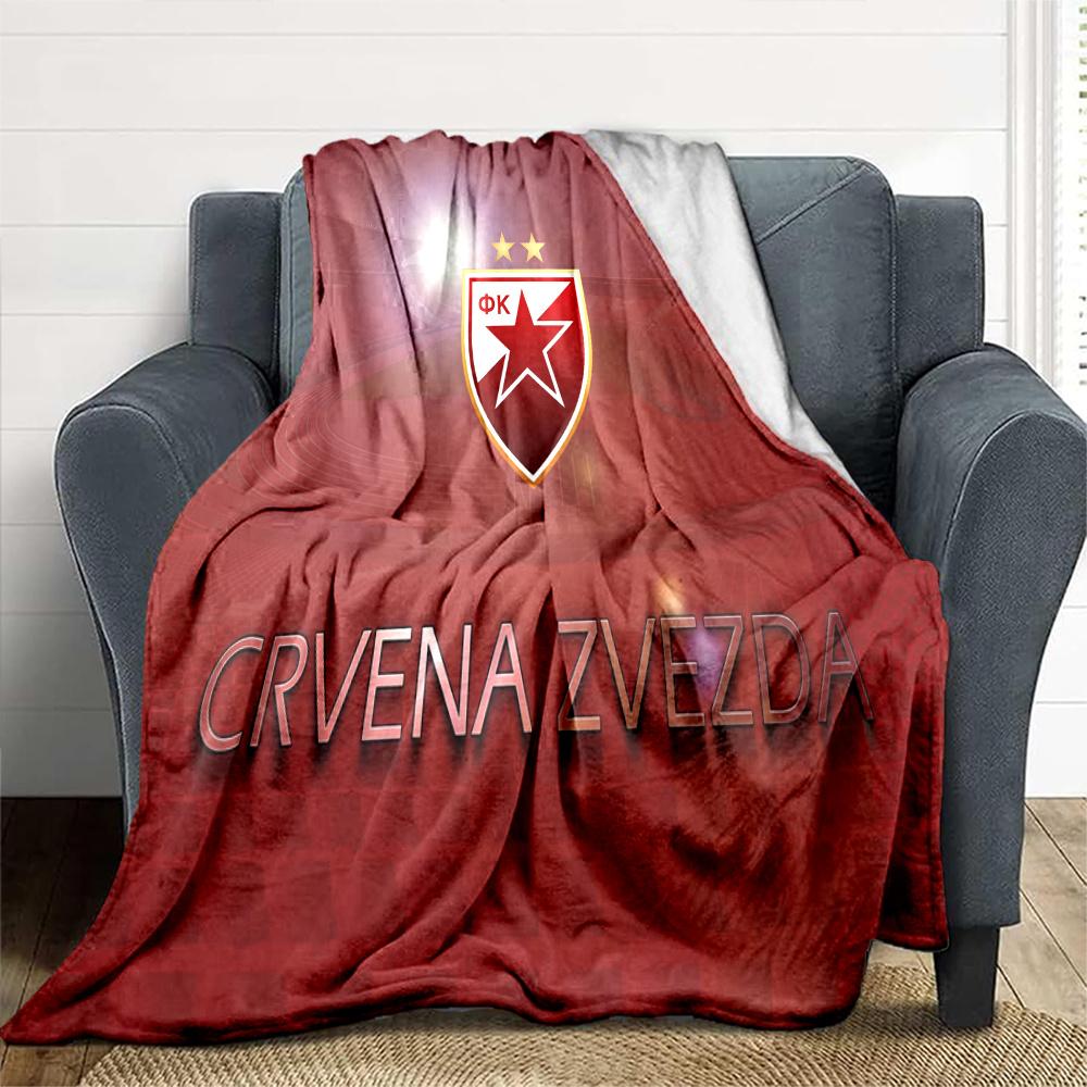 Crvena Zvezda Printed Flannel Blanket, soft throw for bedroom sofa, washable, Christmas present, great gift.