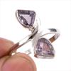 Натуральный розовый аметист драгоценный камень ручной работы 925 стерлинговое серебро ювелирное кольцо р.8 q7p96