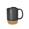 350ML Matte Black Coffee Mug with Grip Handle Cork Bottom Detachable Dustproof Lid Heat-Resistant Ceramic Tea Milk Water Cup Birthday Gift