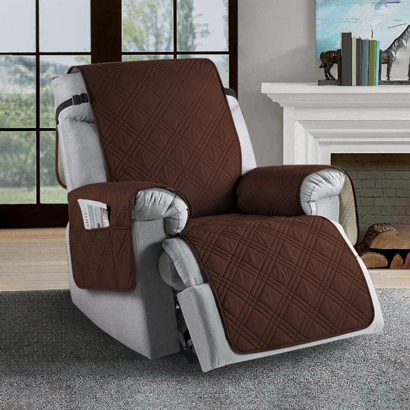 Non Slip Cover Waterproof Recliner Chair Cover for Recliner Chair with Pocket Reclining Chair Armchair Protector Cover