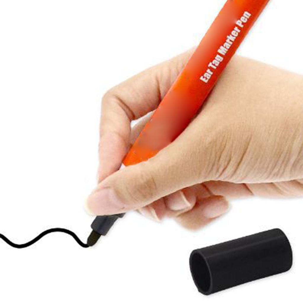 Ear Tag Marking Pen Black Permanent Fine Nib Portable Ear Tag Identificion Mark Pen for Pig Cow Shee