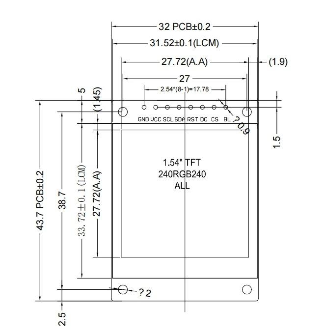 1.54 Inch 1.54" Full Color TFT Display Module HD IPS LCD LED Screen 240x240 SPI Interface ST7789 For Arduino