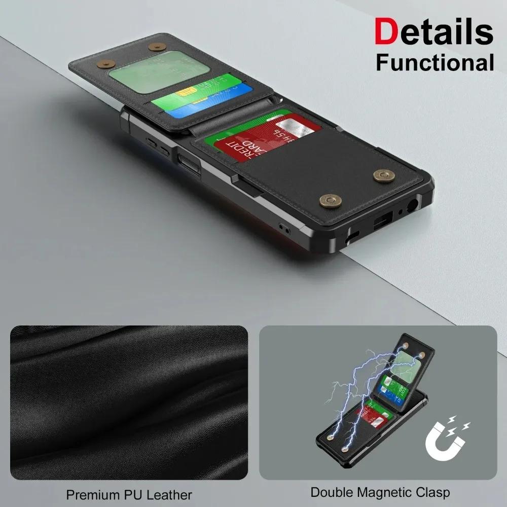 Card Slots Kickstand Wallet Case for Samsung Galaxy S26 S25 S24 S23 S22 S21 Ultra Plus A57 A37 A56 A36 A26 A55 A35 A54 A34 Cover