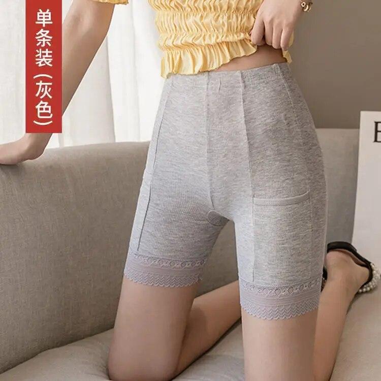 Кружевные защитные шорты, женское летнее бесшовное нижнее белье с карманами, женские шорты, трусы с высокой талией, женские трусы, нижнее белье