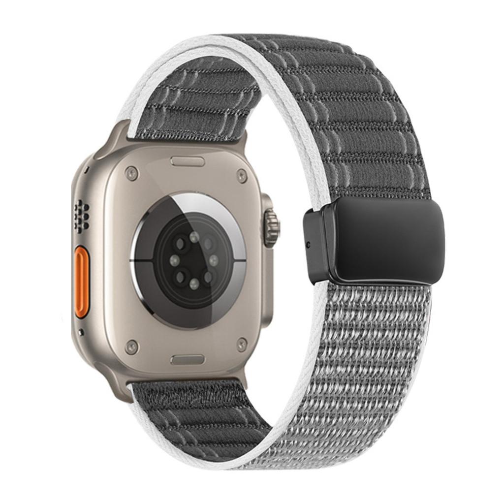 Watch Band For Apple Watch Series 11 10 42mm / 9 8 7 41mm / SE3 SE2 SE 6 5 4 40mm / 3 2 1 38mm Magnetic Clasp Wave Pattern Nylon Wrist Strap