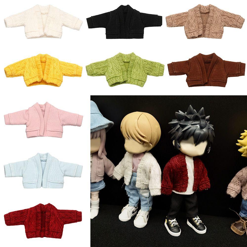 Doll Accessories 1/12 Doll Cardigans Mini Knitted Sweater Tops Casual Dress Dressing Clothes