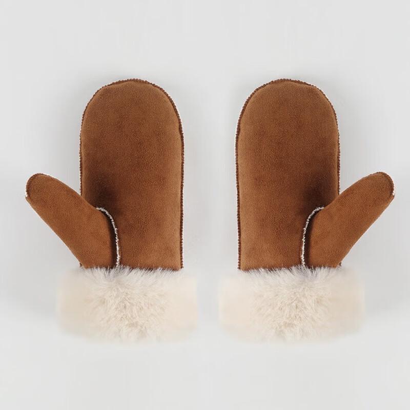 Взрослые замшевые плюшевые зимние лыжные перчатки