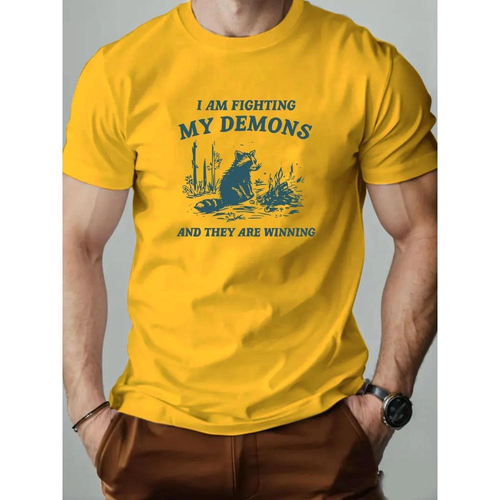 Summer Men T-Shirt Cartoon Elements Pattern Printed Fashion Leisure Sports Men's Round Neck T-shirt High Quality Men's Clothing