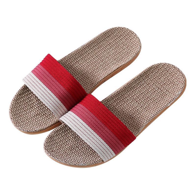 Women Men Couple Indoor Home Wooden Floor Linen Basin Bottom Thickening Spring and Autumn Cotton Summer Sandals and Slippers