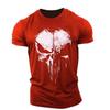 Gym T-Shirt Men Skull Print Short Sleeves Workout T-Shirt Summer Casual Tee Streetwear Men's O-neck Sweatshirt Jogging Clothing