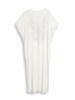 EDOLYNSA White Vintage Embroidered Long Kaftan Casual V-neck Maxi Dress Summer Clothing Women Beach Wear Swim Suit Cover Up Q1490