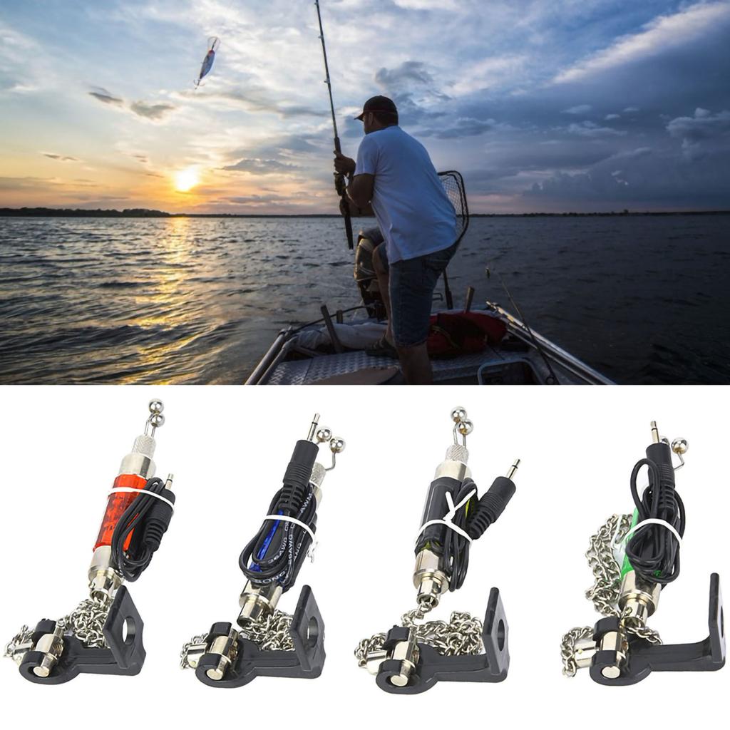 4 PCS Outdoor Portable Fishing Rod LED Illuminated Swinger Fish Bite Indicator Swingers