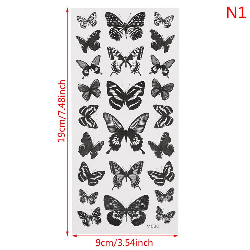 1 Sheet Waterproof Temporary Tattoo Sticker 3D Butterfly Fake Tattoo Leg Arm Art