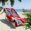 Abstract Red White Blue Pattern Beach Towel Quick-drying for Travel Outdoor Sports Jogging Beach and Swimming