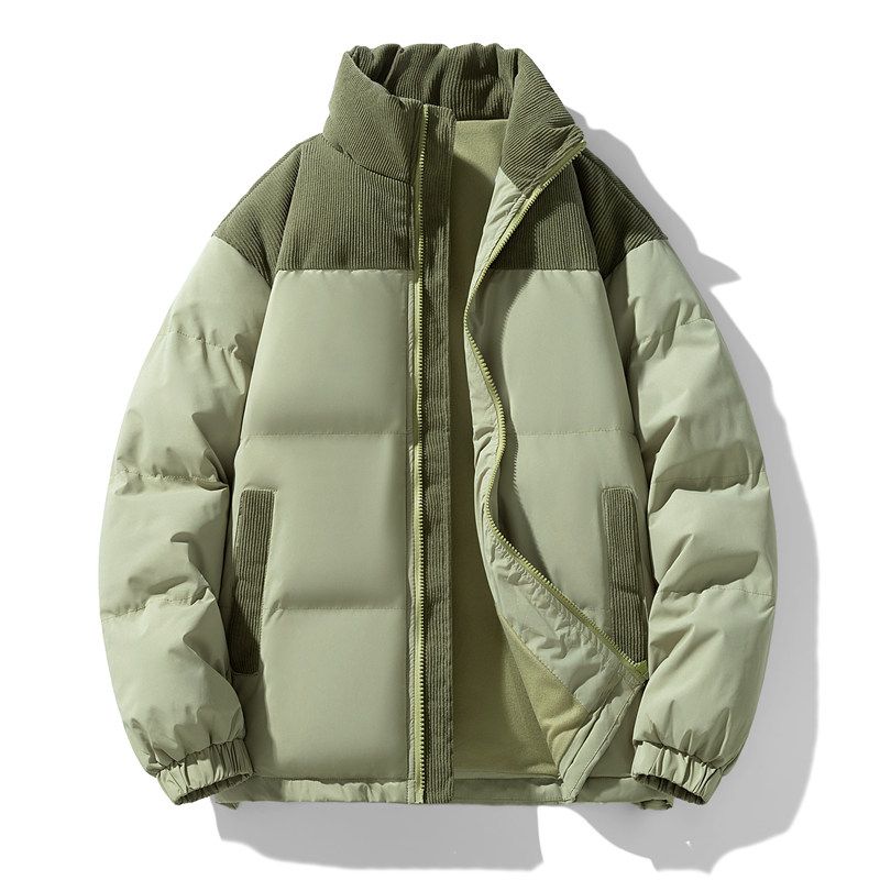 New Winter Couple's Jackets for Men and Women, Casual Windproof Fleece-Lined Thick Warm Stand-Collar Cotton Coats