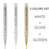 Artist Painting Illustration Metallic Crafts Markers Pens 3pcs Gold Silver White Large Capacity Acrylic Markers Highlighter Set