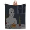 Мем Wojak Аксессуары Плед Ультрамягкий Фланелевый Плед Уютный Плюшевый Тонкое Одеяло