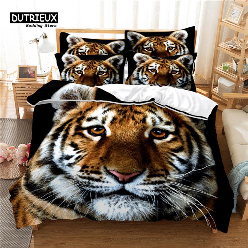 Комплект постельного белья Lie Tiger, комплект из 3 пододеяльников, мягкий, удобный, дышащий, для декора спальни и гостевой комнаты