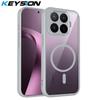 KEYSION Прозрачный магнитный чехол для телефона для Xiaomi 17T 17T Pro 5G Силикон+ПК HD Clear Ударопрочная задняя крышка для Xiaomi 17T Pro