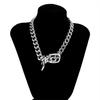 Fine Punk Lock Link Chain Retro Party Necklace Adjustable Belt Buckle Design Jewelry