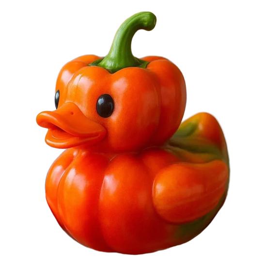 Vegetable Duck Figurine Tomato Carrot Mushroom Onion Potato Cabbage Pepper Duck Statue Resin Sculpture Home Office Decoration Ornament