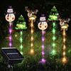 6 Pcs Christmas Garden Stake Lights Outdoor Waterproof Santa Claus Tree Snowman Yard Light Solar/Battery Powered Pathway Lights