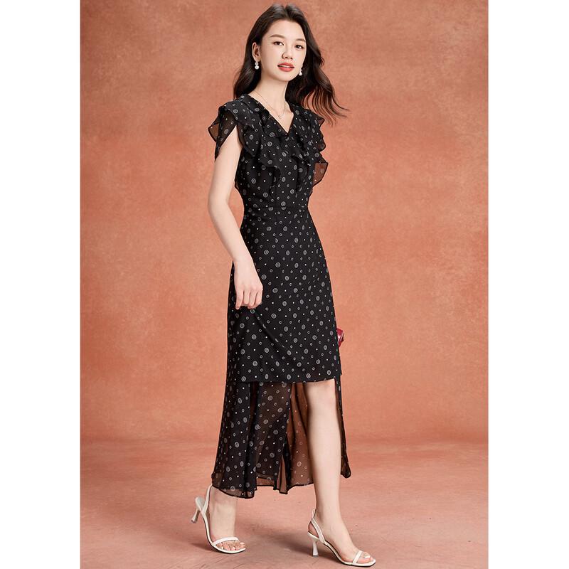 Универсальное платье-футляр с V-образным вырезом, в горошек, из сетки, Melanie