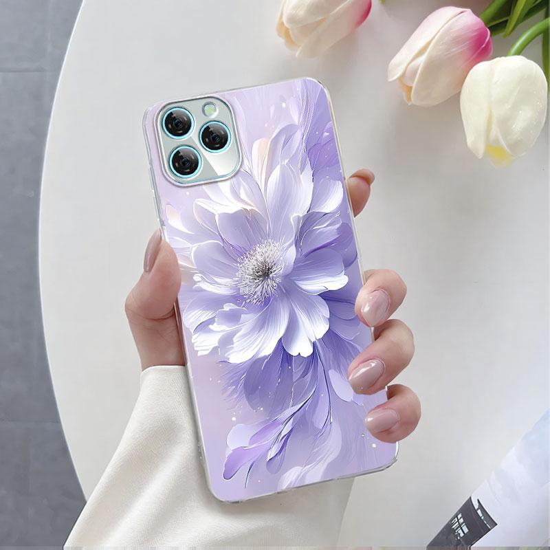 Для Blackview A95 A85 A80S A100 Чехол Роскошный Чехол для Телефона Для Blackview A200 Pro A80 Цветок Прозрачный Мягкий Силикон Защитная Крышка
