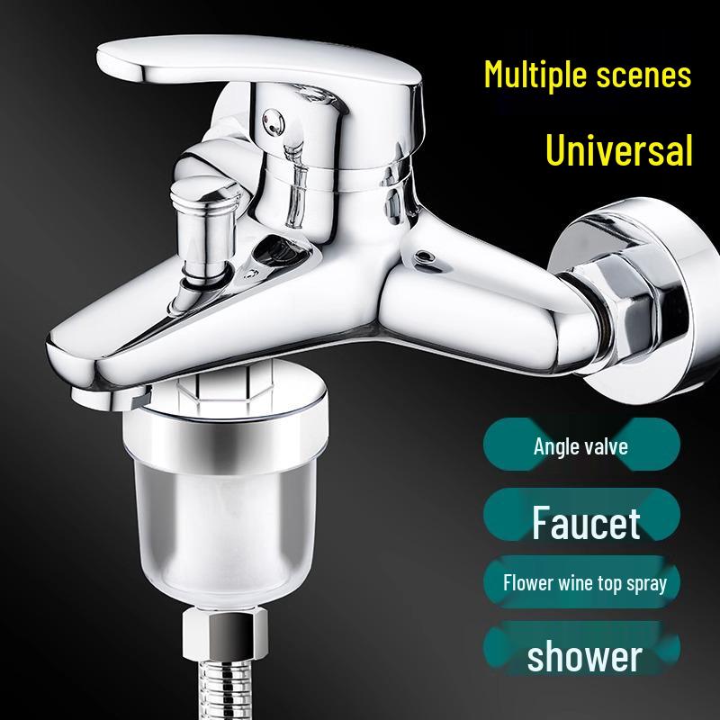 Universal Bathroom Shower Pre-Filter with Five-Micron PP Cotton Element