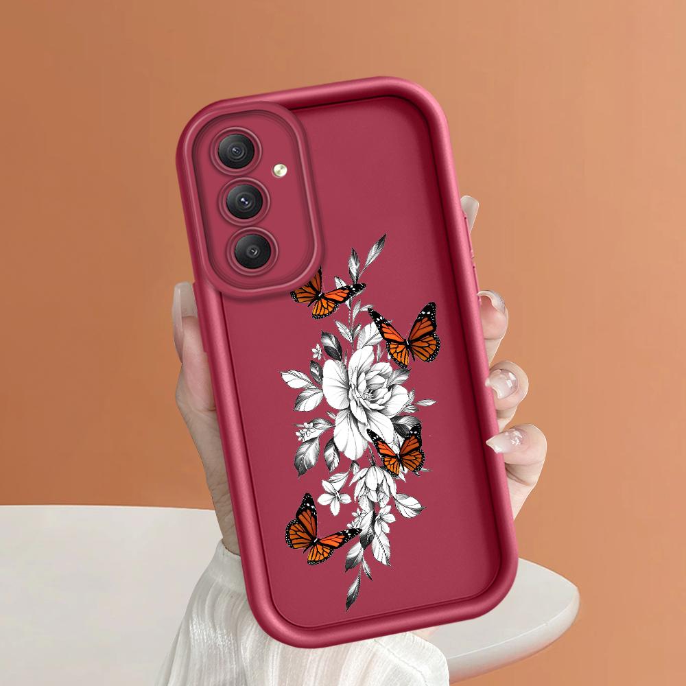 Soft Silicone Square Ladder Printing Pattern Phone Casing Full Cover Camera Shockproof Protection Rubber Case for Samsung