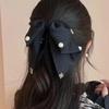 Ручная работа Шифоновый Цветочный Бант Заколка для Хвоста для Объемных Волос