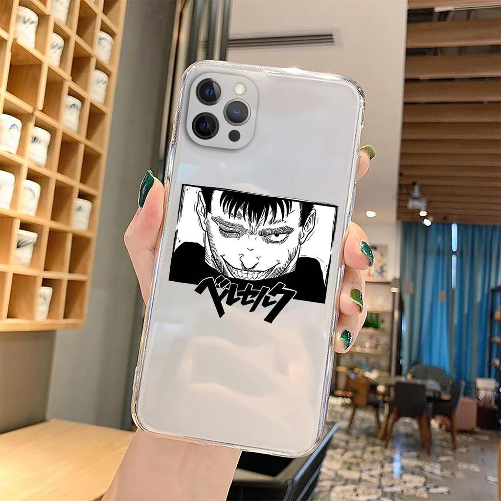 Anime Berserk Guts Phone Case For Iphone 13 Mini 7 Plus 8 X XS 11 12 Pro Max Manga Swordsman Gatsu Sacrifice Zodd Clear Cover