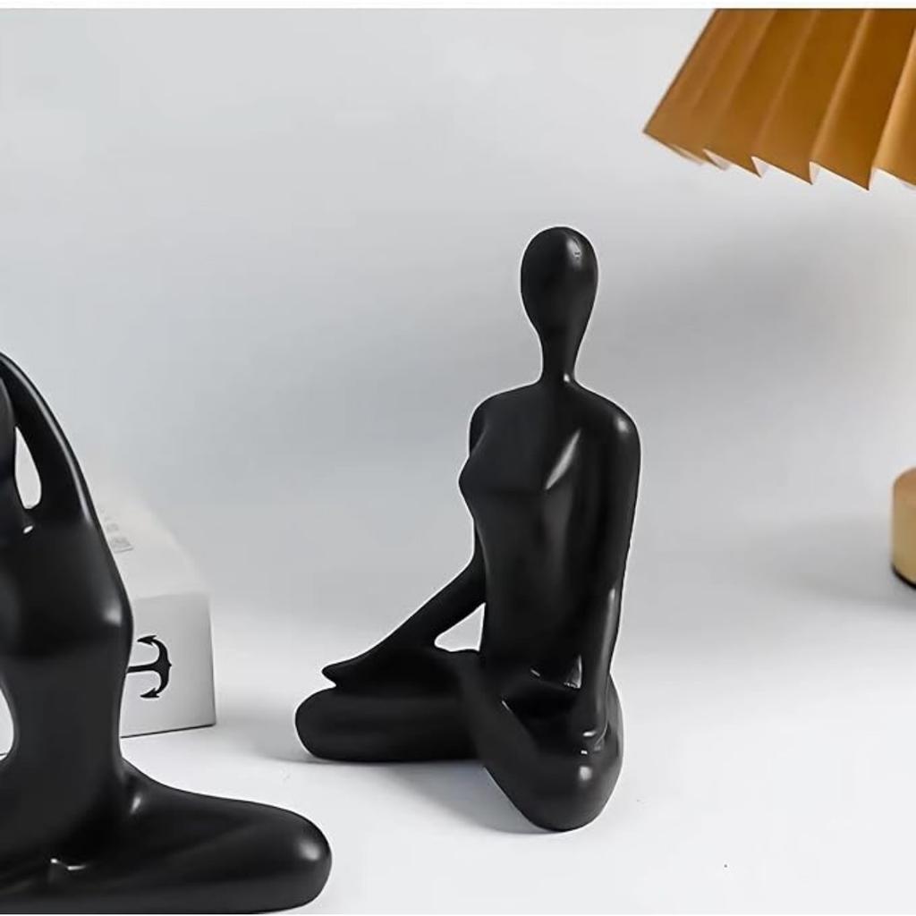 Resin Zen Yoga Figurines for Bookself, Meditation Yoga Statues Set of 3, Home Decor, Gifts