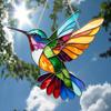 Acrylic Colorful Hummingbird Sun Catcher Hanging Pendant with Lanyard Easy To Install Bird Window Crafts Hanging Decor