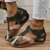 Women's Color Matching Casual Sandals, Closed Toe Hollow Cross Strap Shoes, Multi-functional Comfortable Ankle Strap Shoes