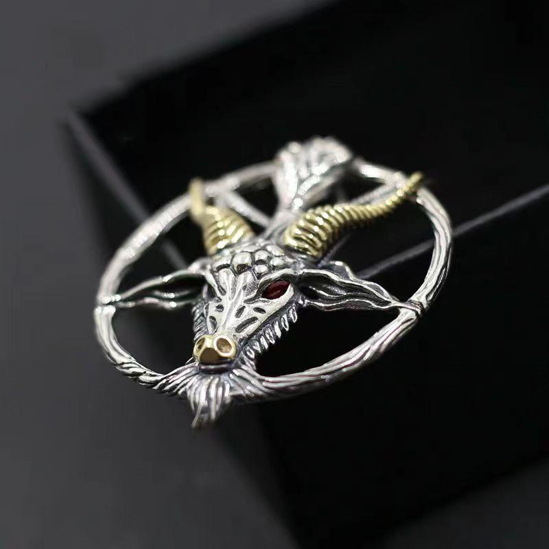 1 шт посеребренное винтажное перевернутое пентакль сатанинское ожерелье с козой кулон сатанинское ожерелье уникальный языческий амулет ювелирные изделия