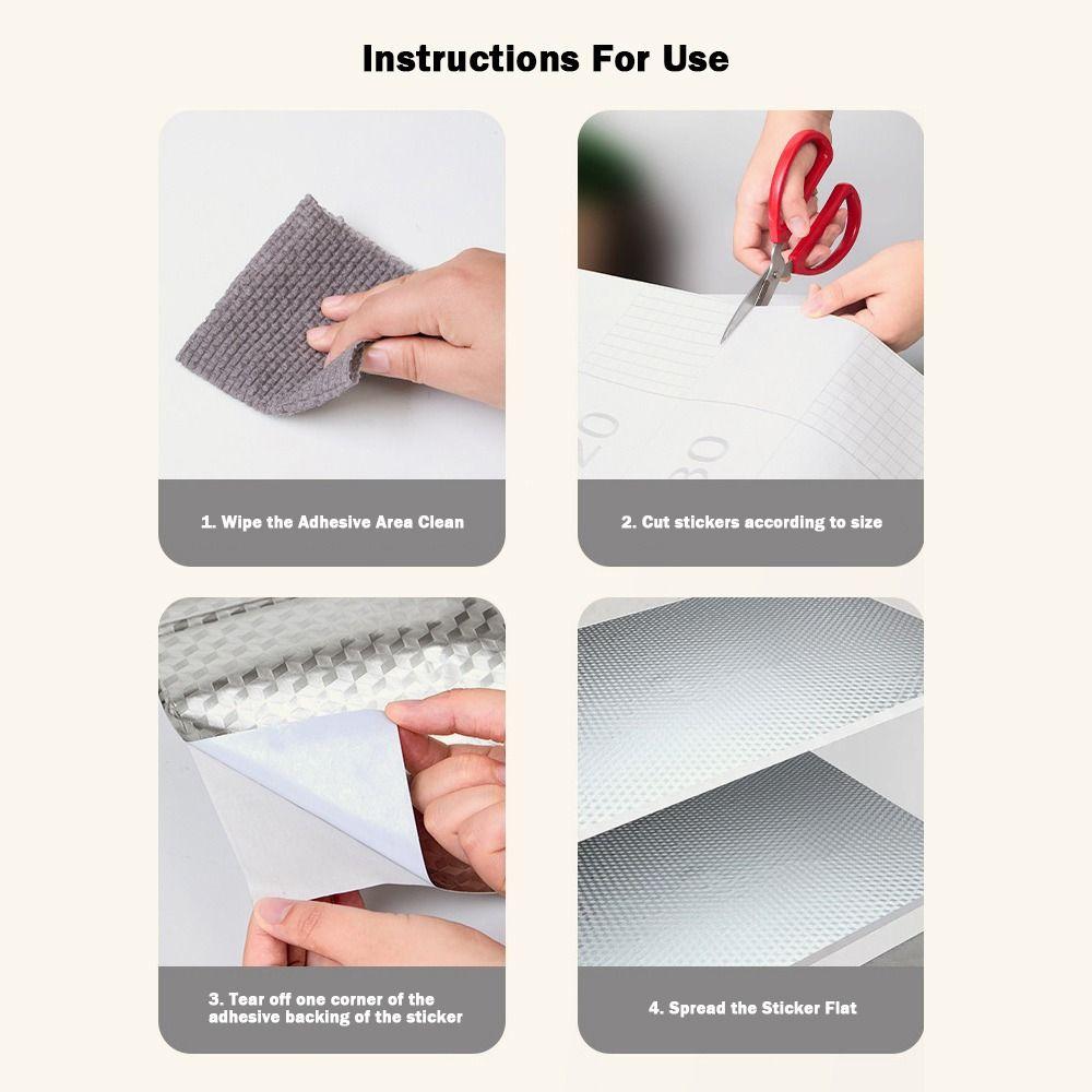 60x100cm/60x300cm/60x500cm Oil Resistant Stickers Thickened High-Temperature Resistant Tin Foil Oil Proof Fireproof