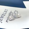 Natural freshwater pearl earrings, classic gourd retro micro inlaid zircon earrings, fashionable and versatile