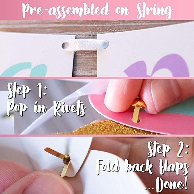 1 комплект симпатичных баннеров «сделай сам» с днем рождения, праздничные атрибуты, украшения с блестками для детского душа