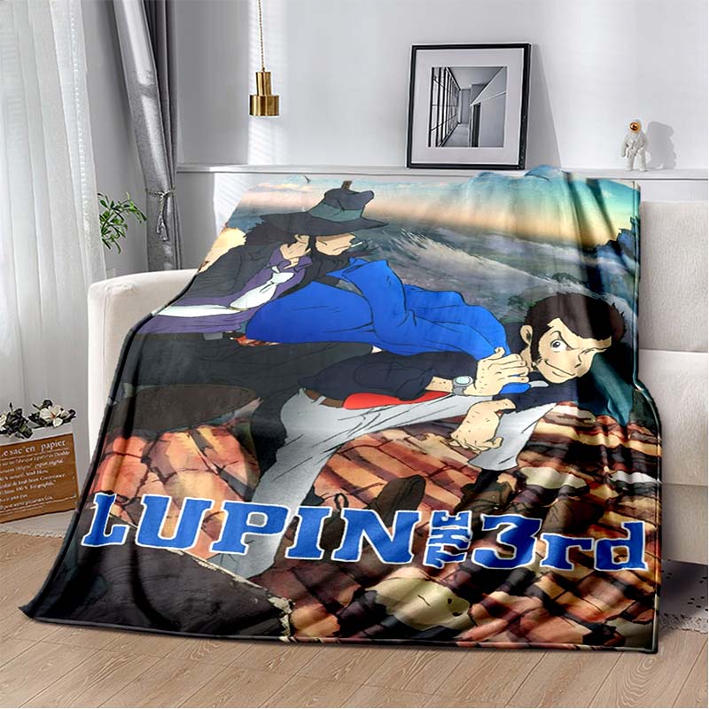 Lupin III Napoleon's Dictionary Anime Print Soft Flannel Throw Blanket Lightweight Warm Sofa Couch Bed Home Decor Cover