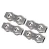 4pcs M8 Duplex Wire Rope Clip Cable Clamps Stainless Steel Duplex 2?Post Cable Clamp
