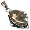 Pendant Rainforest Jasper Gemstone Mother'Day Silver Jewelry 2.25"