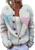 Round Neck Printed Cardigan Sweater HS11-921