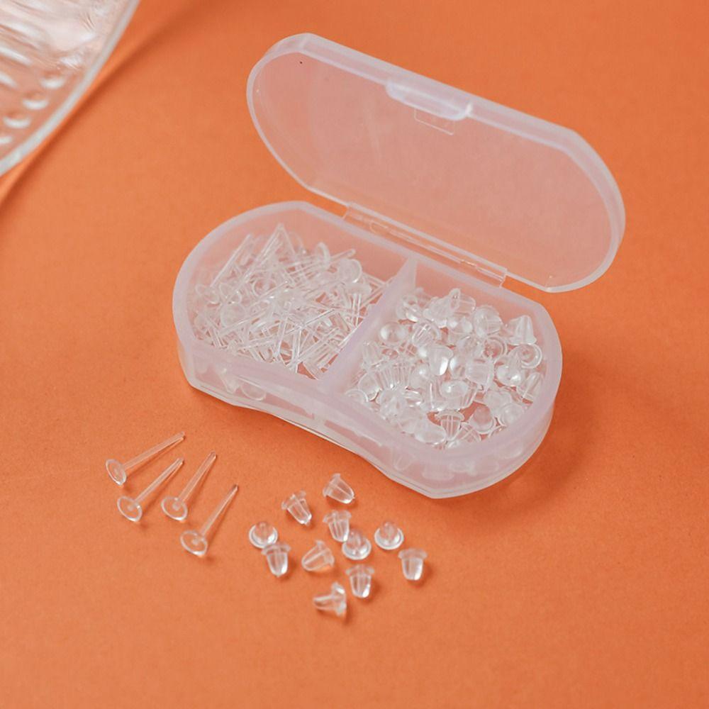 50Pcs Lightweight Resin Stud Earrings Hypoallergenic Ear Needle Glue Stick For New Piercing