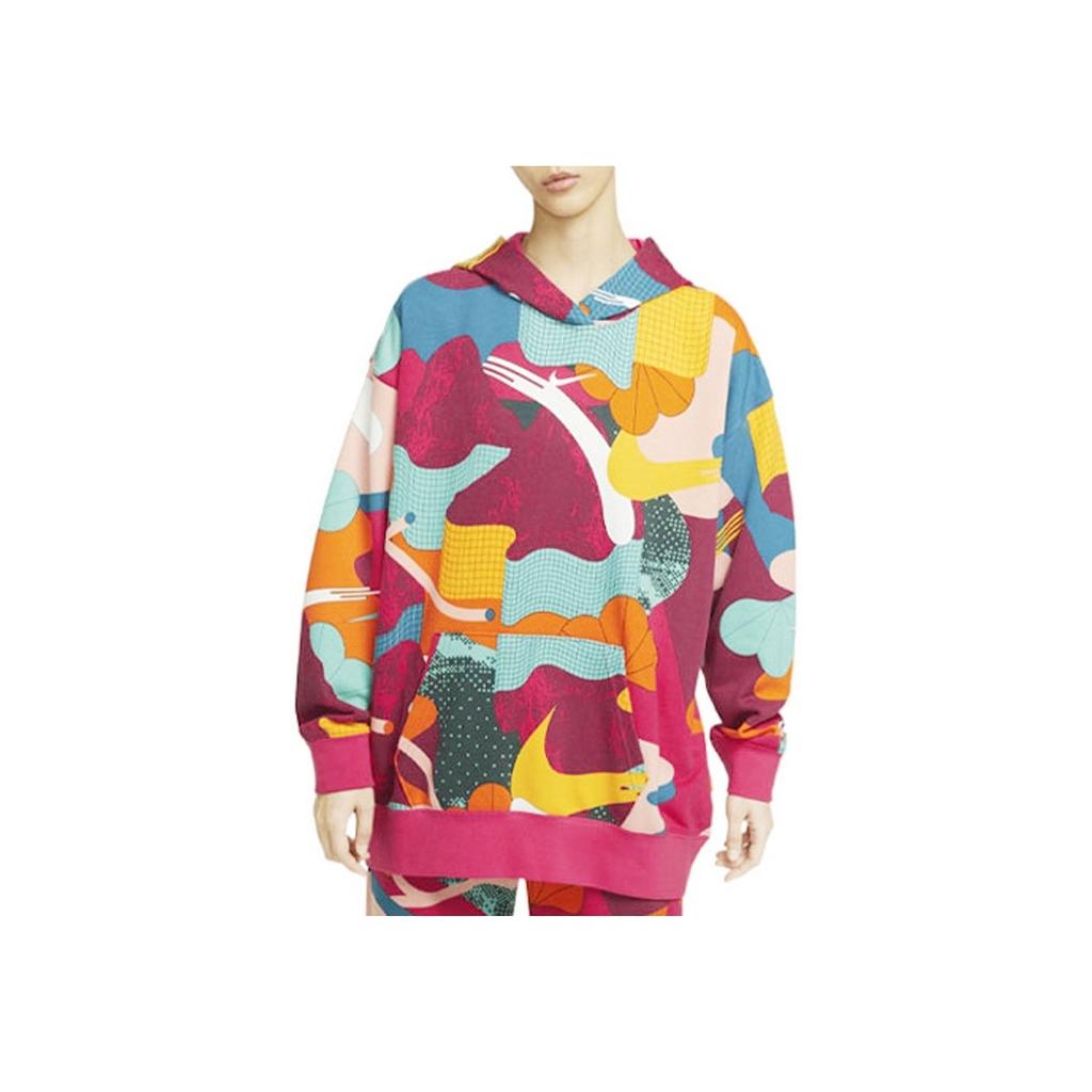 Nike Коллекция Rabbit Year CNY в стиле граффити, трикотажная толстовка с капюшоном из французского трикотажа с высокой талией, женские топы, разноцветные FD6685-681